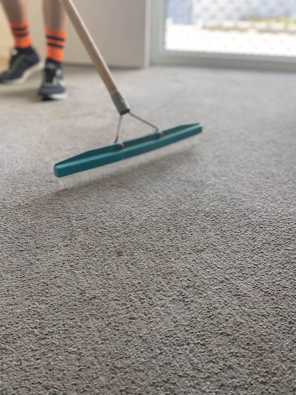 carpet raking before a carpet cleaning Gold Coast job CPH Services Gold Coast