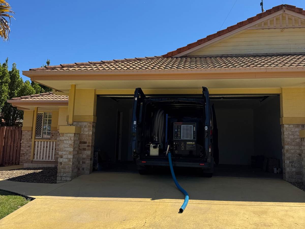 carpet cleaning before moving in at a Robina home, CPH Services Gold Coast van on site